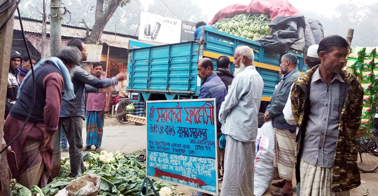 ট্রাকভর্তি ৪ হাজার ফুলকপি রেখে পালালেন ব্যবসায়ী