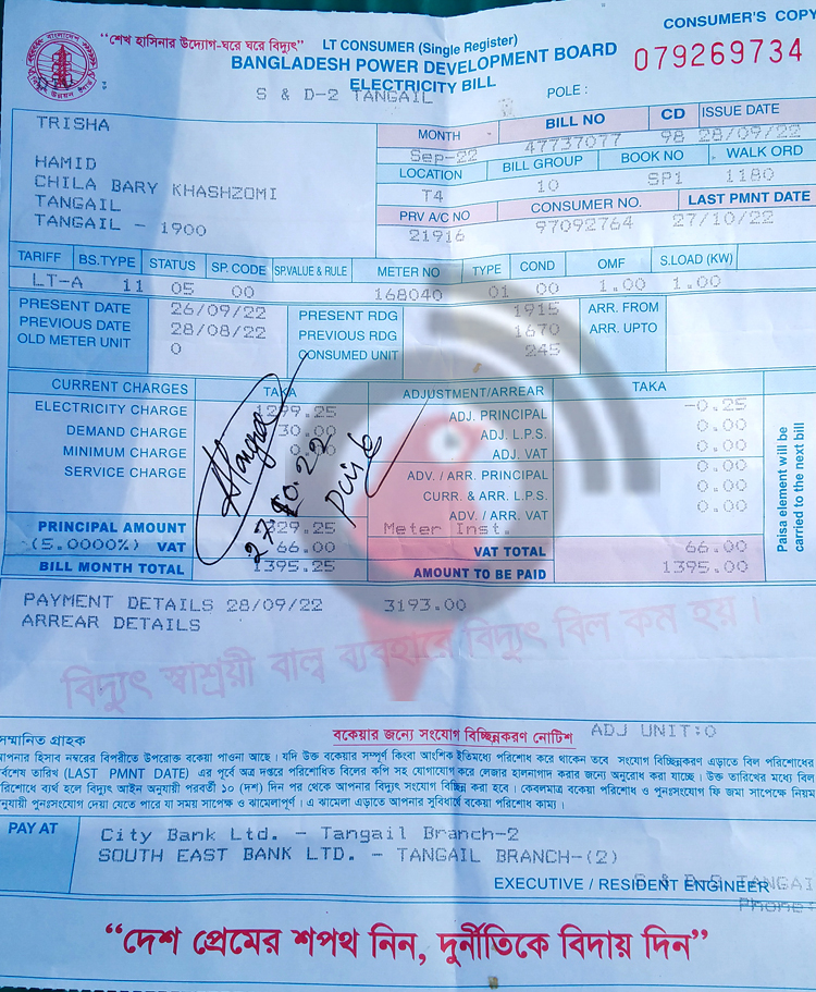 টাঙ্গাইলে আশ্রয়ণের ঘরে ভুতুড়ে বিদ্যুৎ বিল, দিশেহারা ৪০ পরিবার