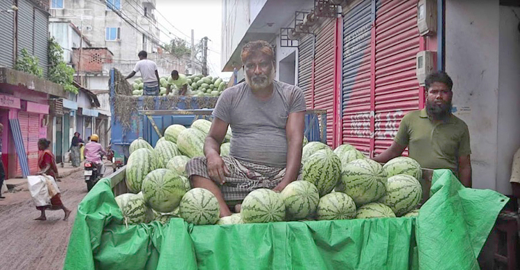 নওগাঁয় তরমুজের কেজি ১৫ টাকা, তবুও ক্রেতা সংকট