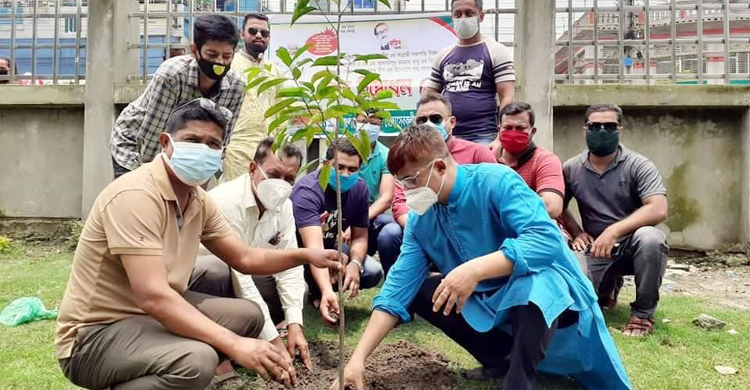 সৌন্দর্যবর্ধনে ঠাকুরগাঁওয়ে ২০০ গাছ লাগালো স্বেচ্ছাসেবক লীগ