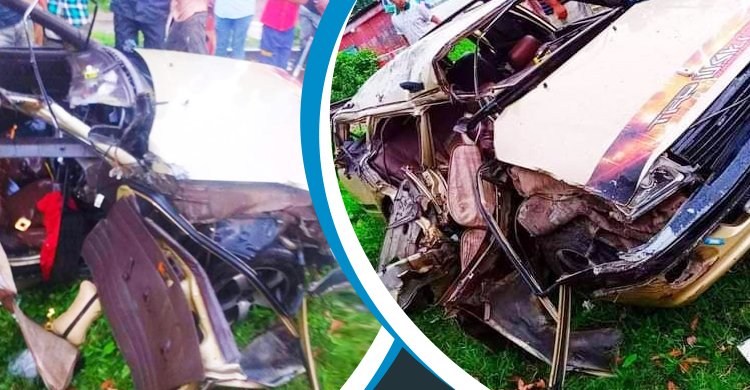 পুলিশবাহী প্রাইভেটকারকে ৫০ গজ টেনেহিঁচড়ে নিয়ে গেল ট্রেন, আহত ৩