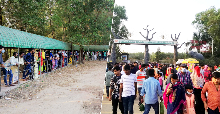 বঙ্গবন্ধু শেখ মুজিব সাফারী পার্কে উপচেপড়া ভিড়