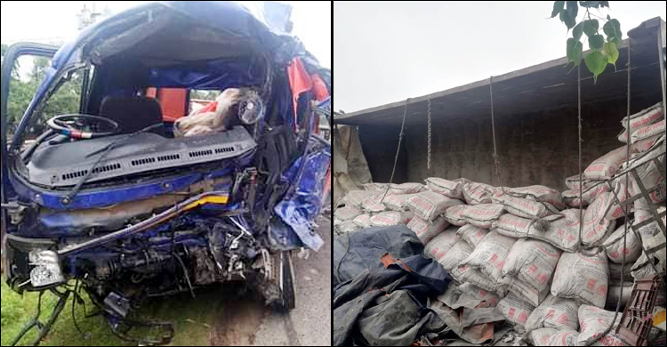 নওগাঁয় সিমেন্ট-আমবাহী ট্রাকের মুখোমুখি সংঘর্ষে নিহত ২