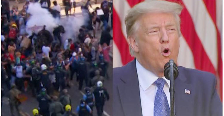 Trump shares letter that calls peaceful protesters ‘terrorists’