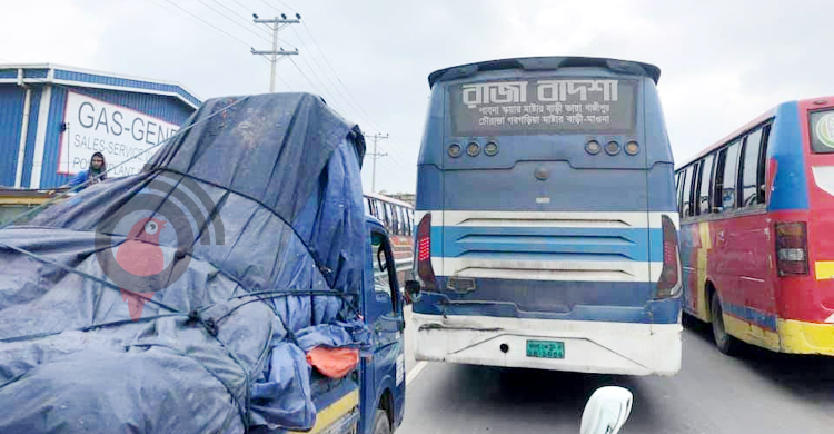 ঢাকা-টাঙ্গাইল মহাসড়কে ১০ কিলোমিটার যানজট