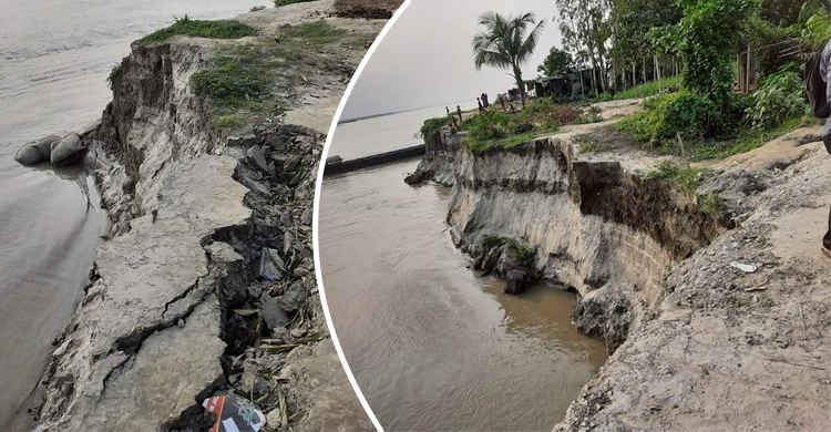 যমুনার পানি বিপৎসীমা ছুঁই ছুঁই, বাড়ছে ভাঙন