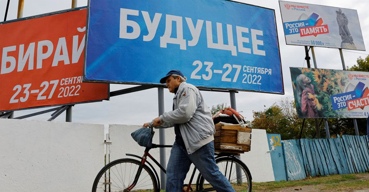 Russia issues new nuclear warning as contested Ukraine referendum ends