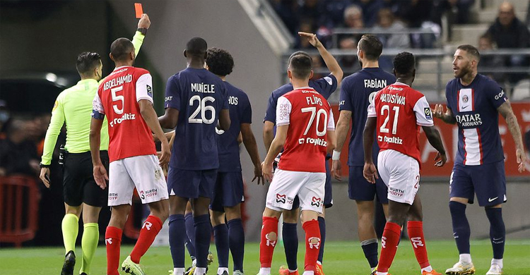 Ramos sees red as PSG concede draw at Reims in Ligue 1