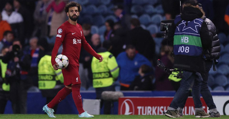 Salah hat-trick helps Liverpool to thrash Rangers 7-1 to near last 16