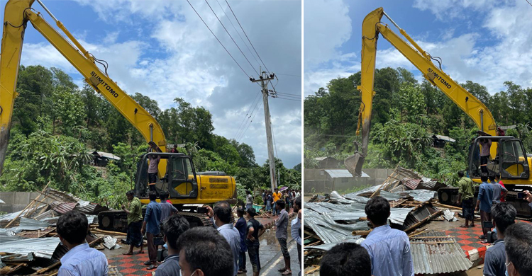 বায়েজিদ সংযোগ সড়কে অভিযান : ৩৭০ ঝুঁকিপূর্ণ স্থাপনা উচ্ছেদ