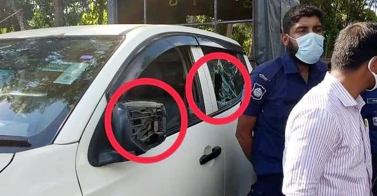 নোয়াখালীতে ম্যাজিস্ট্রেটের গাড়িতে হামলা-ভাঙচুর