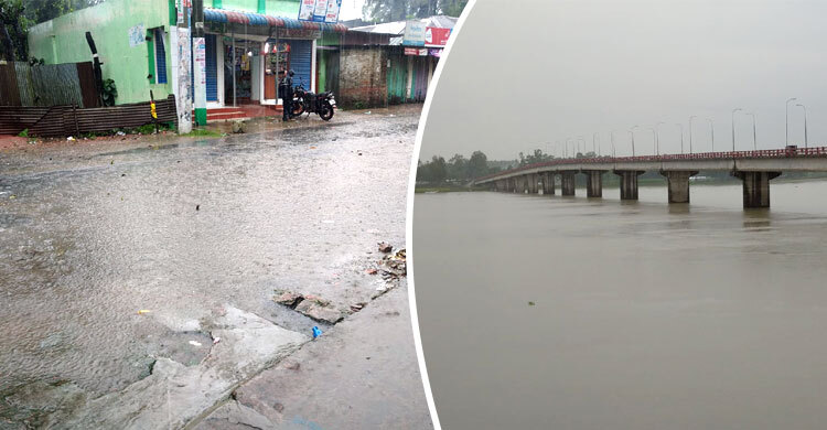 কুড়িগ্রামে টানা বৃষ্টিতে বেড়েছে নদীর পানি, বিপর্যস্ত জনজীবন