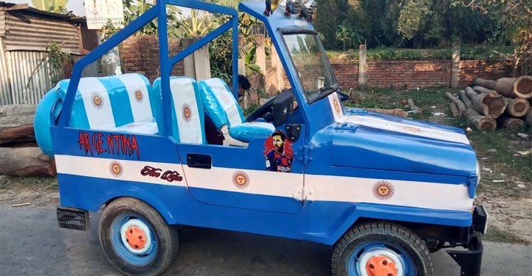 আর্জেন্টিনার পতাকার রঙে সাজলো হিরো লিটনের গাড়ি