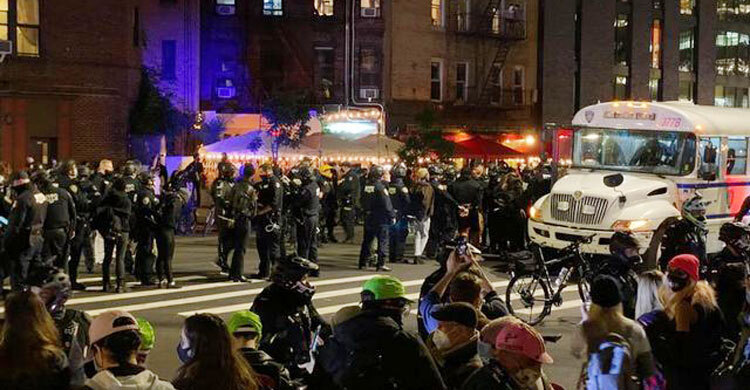 Police arrest 10 in Portland, 50 in New York on night after US vote