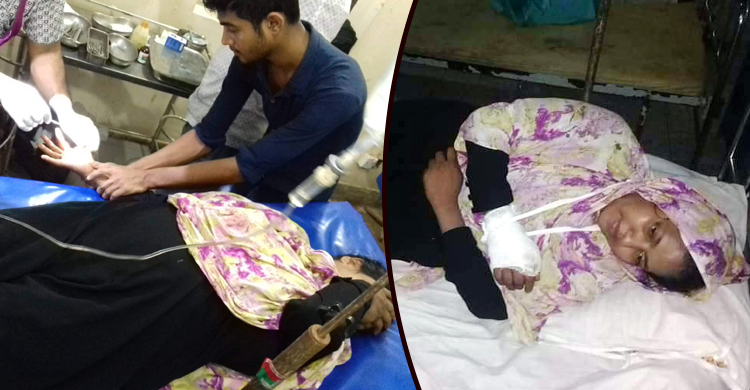 ৫ লাখ টাকা চাঁদা না দেয়ায় প্রবাসীর স্ত্রীকে কোপালেন যুবলীগ নেতা