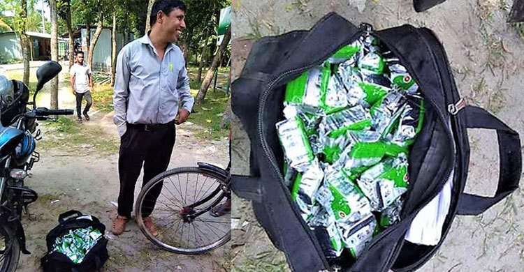 টিফিনের বিস্কুট বাড়ি নিয়ে যাচ্ছেন প্রধান শিক্ষক