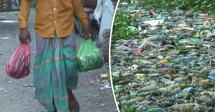 নিষিদ্ধ পলিথিনে ভরে গেছে সুনামগঞ্জ