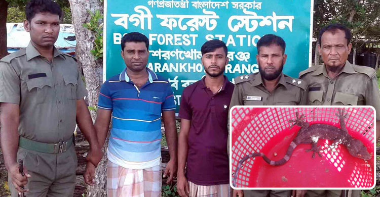 সুন্দরবনে তক্ষকসহ দুই পাচারকারী আটক