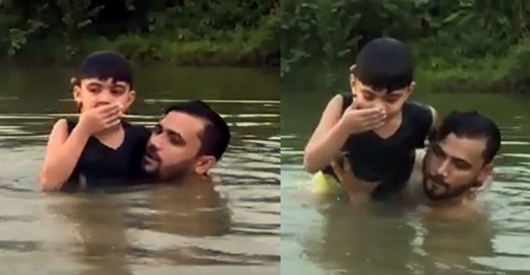 সেই চিত্রাতেই ছেলেকে সাঁতার শেখাচ্ছেন মাশরাফি (ভিডিও)