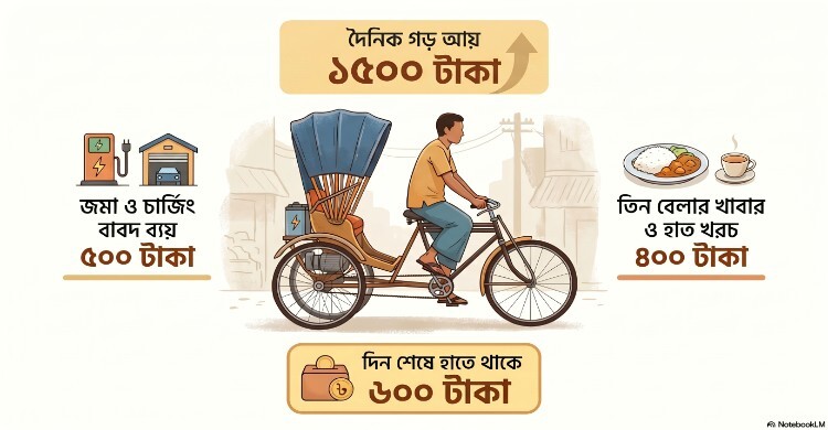 দিনশেষে রিকশাচালকরা সেই ‘পেটে ভাতে’, মালিকদের ‘পোয়াবারো’