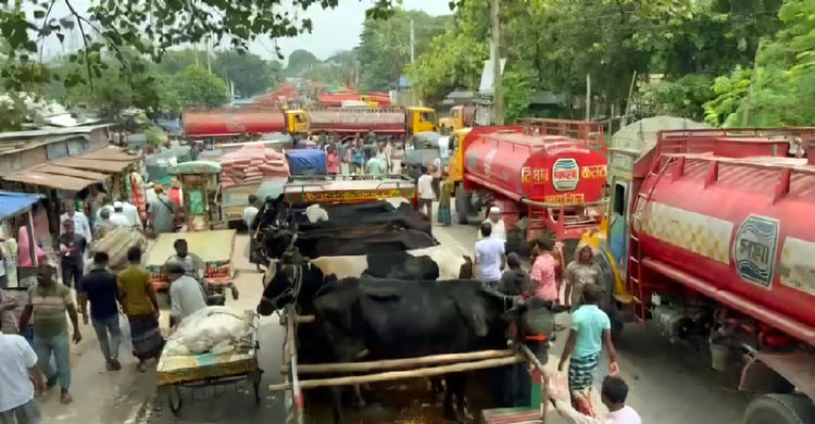 বিএনপি নেতাদের নামে চাঁদা দাবির অভিযোগ, মহাসড়ক অবরোধ