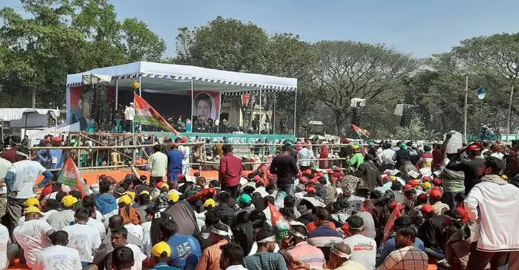 যশোরে তারেক রহমানের জনসভায় জনতার ঢল