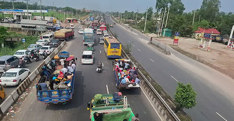 ঢাকা-টাঙ্গাইল-যমুনা সেতু মহাসড়কে তীব্র যানজট