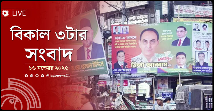 বিকাল ৩টার নিউজ আপডেট | রোববার, ১৬ নভেম্বর ২০২৫