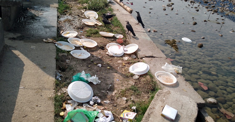 বইমেলায় নেই ডাস্টবিন, যত্রতত্র আবর্জনায় অতিষ্ঠ দর্শনার্থী