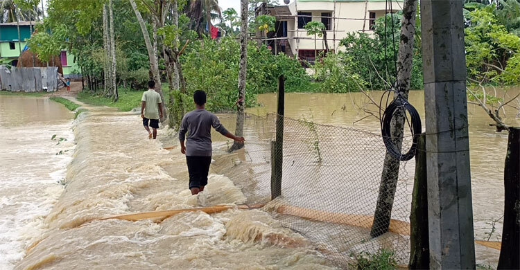 পাহাড়ি ঢলে বাঘাইছড়ির নিম্নাঞ্চল প্লাবিত