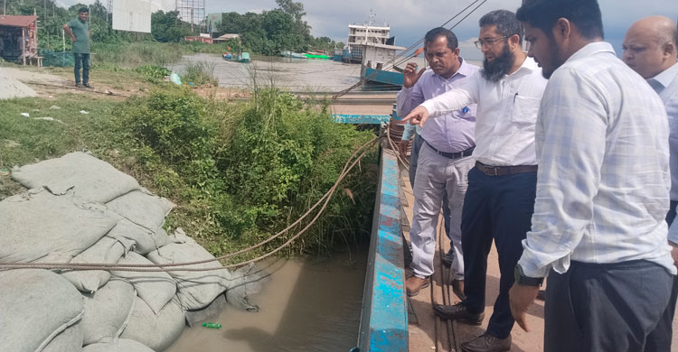 তীব্র স্রোতে ভাঙন হুমকিতে পাটুরিয়া ফেরিঘাট