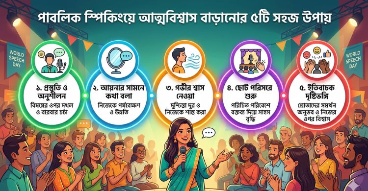 পাবলিক স্পিকিংয়ে আত্মবিশ্বাস বাড়ানোর ৫ সহজ উপায়