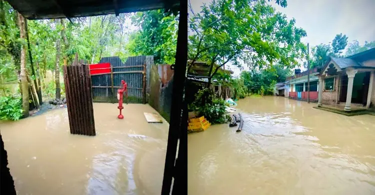 মৌলভীবাজারে পানিবন্দী ৫ শতাধিক পরিবার