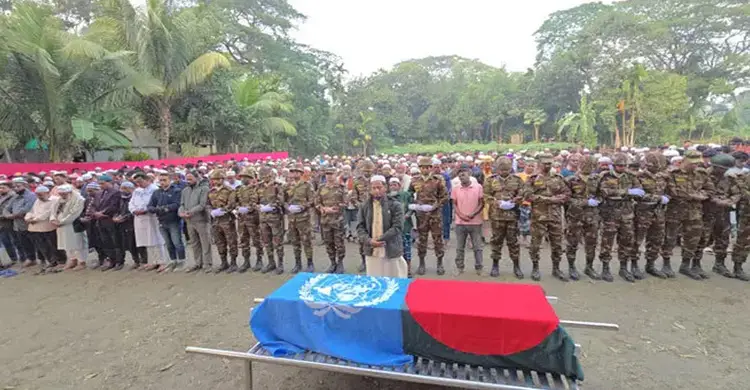 সুদানে হামলায় নিহত সেনাসদস্য জাহাঙ্গীর আলমের দাফন সম্পন্ন