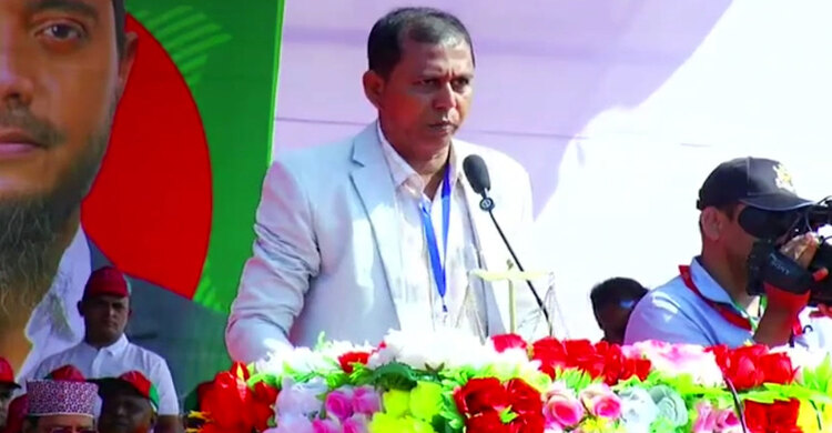 জামায়াত আমিরের জনসভায় এবি পার্টির নেতার ‘জয় বাংলা’ স্লোগান