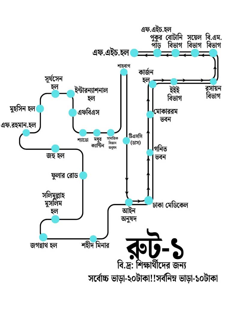 ঢাবিতে মঙ্গলবার থেকে চালু হচ্ছে ক্যাম্পাস শাটল