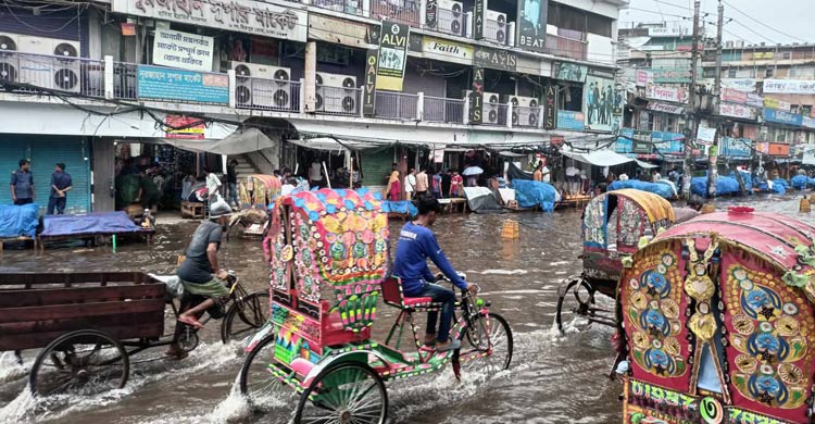 নিউমার্কেটে হাঁটুপানি, জনজীবনে ভোগান্তি