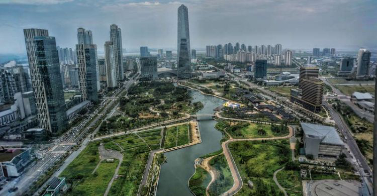 ইনচিয়নের সঙ্গদোতে জি-টাওয়ার থেকে তোলা দৃশ্য। সঙ্গদো হলো সিওলের দক্ষিণ-পশ্চিমে অবস্থিত, ইনচিয়নের একটি সদ্য উন্নয়নকৃত ব্যবসায়িক ও আবাসিক শহর। ছবি/জুনইয়ং কিম-আইস্টক