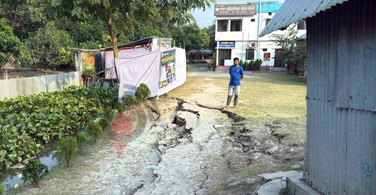 নরসিংদীজুড়ে ভূমিকম্পের চিহ্ন, ফেটে ৭-৮ ইঞ্চি ফাঁকা হয়ে গেছে মাটি