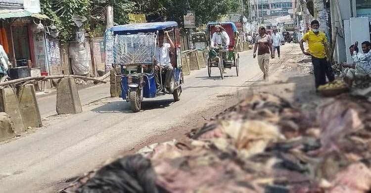 দাম না পেয়ে রাস্তায় ফেলে যাচ্ছে চামড়া, ছড়াচ্ছে দুর্গন্ধ