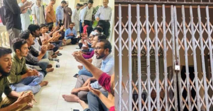 ৮ ঘণ্টা অবরুদ্ধ জবি ভিসি, অবস্থান ছাড়েননি শিক্ষার্থীরা