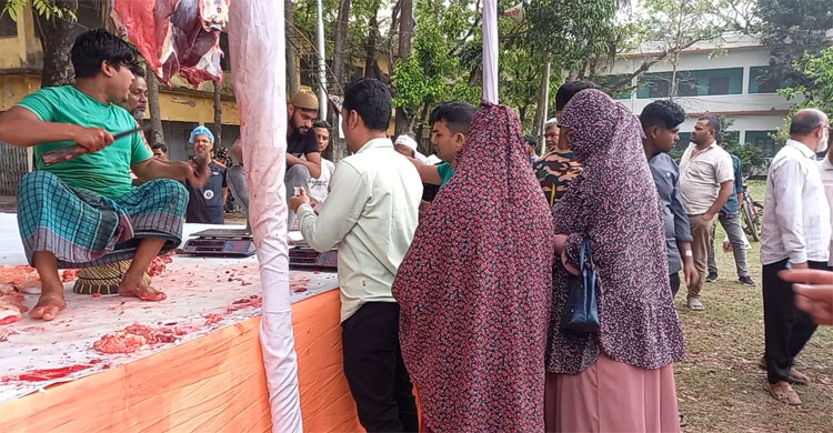 ফেনীতে ৬৬৫ টাকায় গরুর মাংস বিক্রি শুরু, ক্রেতাদের লম্বা লাইন