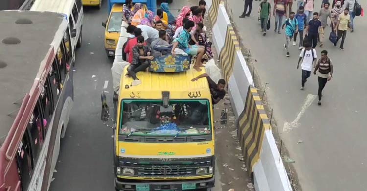 যানজটের কবলে গাজীপুরের দুই মহাসড়ক