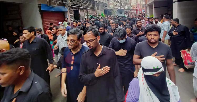 ‘হায় হোসেন’, ‘হায় হোসেন’ ধ্বনিতে মুখরিত তাজিয়া মিছিল