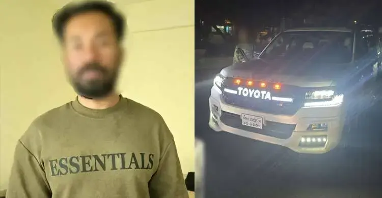 চোরাই গাড়িসহ গ্রেফতার ব্যক্তি