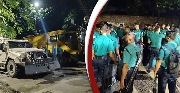 ধানমন্ডি ৩২ ঘিরে নিরাপত্তা জোরদার, কঠোর অবস্থানে পুলিশ