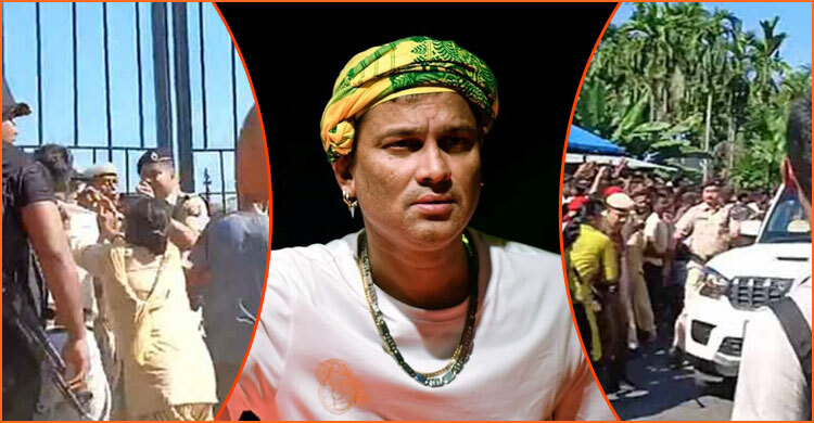 জুবিনের মৃত্যুতে অভিযুক্তদের প্রিজনভ্যান ঘিরে উত্তেজনা