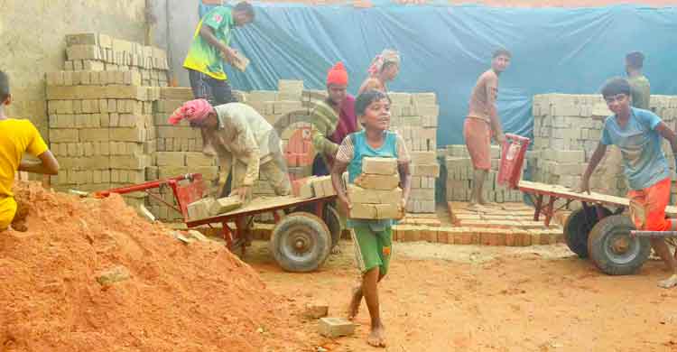 জলবায়ু পরিবর্তনের থাবা, ইটভাটার দাসত্বে শৈশব হারাচ্ছে শিশুরা
