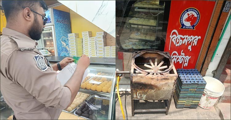 ফুটপাতে চুলা রাখায় বিক্রমপুর মিষ্টান্ন ভান্ডারকে ৫ হাজার টাকা জরিমানা