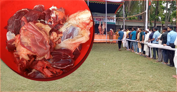 ফেনীতে ৬৬৫ টাকায় গরুর মাংস বিক্রি শুরু, ক্রেতাদের লম্বা লাইন